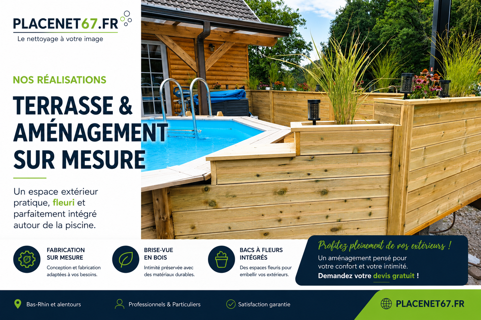 Terrasse et aménagement sur mesure réalisés par Placenet67